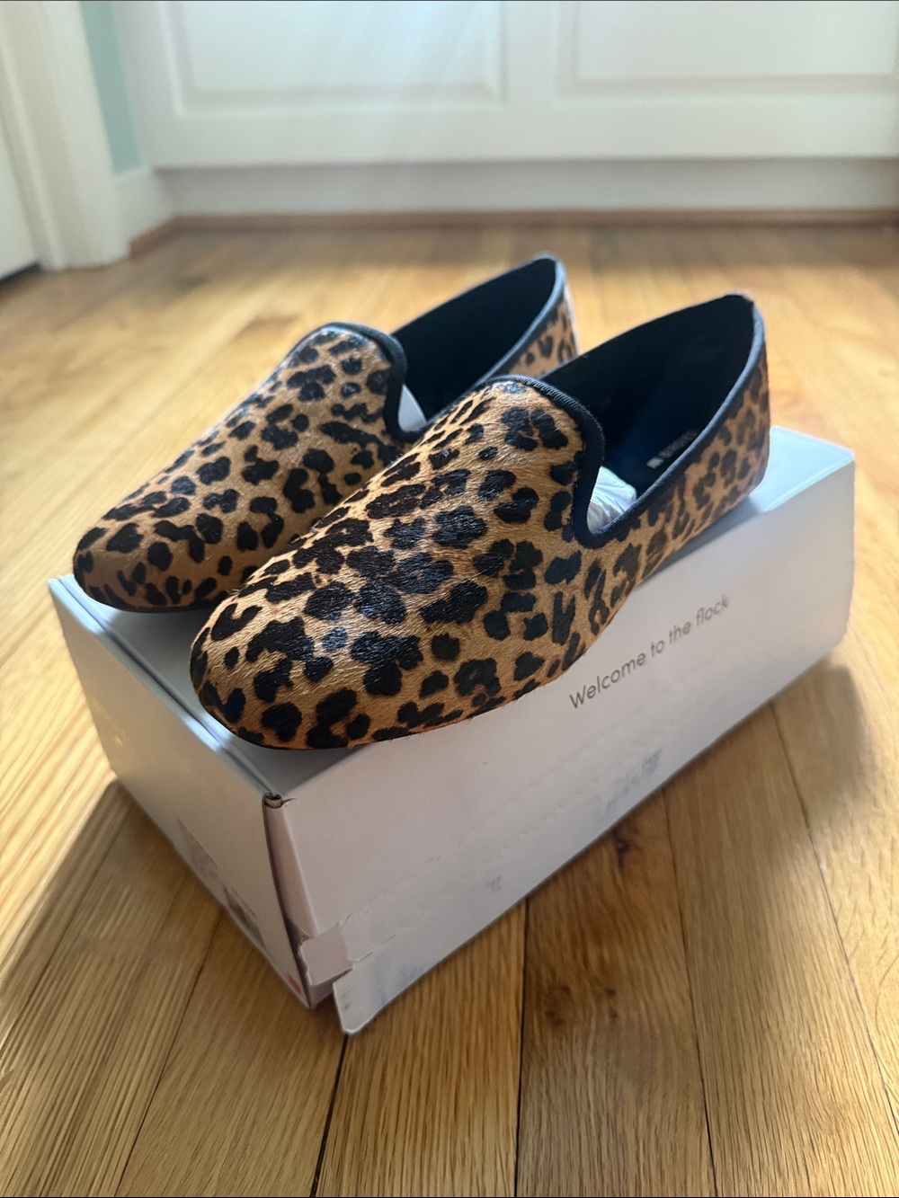 Birdies Leopard Print Flats in Tan and Black